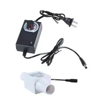 Inline Duct Fan with Variable Speed Controller 12V Ventilation Exhaust Fan Pipe Fan for Air Heating Cooling Booster 25MM