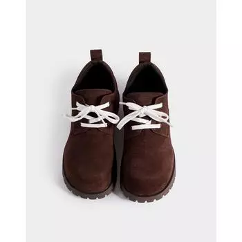 Inner heightening single shoes women s big head matte derby shoes leather platform lace-up retro small leather shoes 35