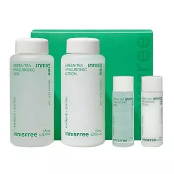 Innisfree Green Tea Гиалуроновая кислота Набор для ухода за кожей + Зеленый чай Набор Бесплатно