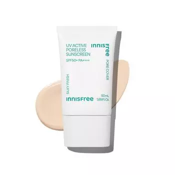 Innisfree Солнцезащитный крем UV Active Poreless SPF50+ PA4+ 50 мл, 1 шт., корейская косметика