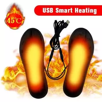 Инновационные стельки для обуви с USB-подогревом, грелки для ног, нагревательные стельки, моющиеся теплые коврики, термостельки унисекс XA231Q Size 41 to 46