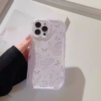 Ins 2023 противоударный чехол для телефона с бабочкой для Iphone 14 Plus Pro Max 13 12 11 Promax, мягкий силиконовый чехол с мультяшным рисунком, капа For iphone 12