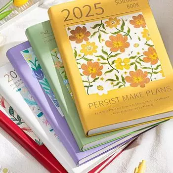 INS 2025 Schedule Planner Notebook A5 Office Work Planner 365 Days Efficiency Notepad Stationery зелёный