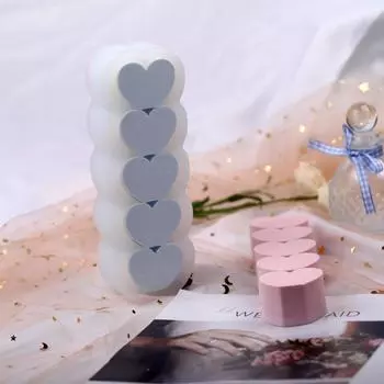 INS 3D Five-linked Love Pillar Candle Silicone Form Креативная форма для выпечки шоколада Корейская форма для ароматерапии розовый