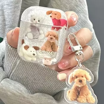 Ins Блестящий брелок с мультяшной собакой Imd Puppy Cat овца зарядная коробка для наушников для Airpods 1 2 3 Pro 2nd чехол для гарнитуры For airpod Pro 2nd