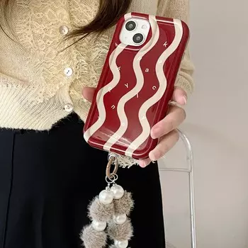Ins браслет Lucky Happy Art волнистый IMD силиконовый мягкий чехол для телефона для Iphone 14promax 14 11 12 Pro Max 13 Promax Plus задняя крышка For iphone 14pro