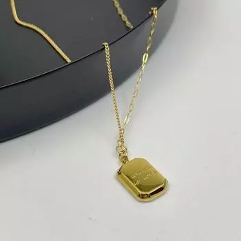 Ins Chocolate Cube AB Chain Titanium Steel ожерелье с подвеской на цепочке с покрытием из 18-каратного золота с красным сеткой золотой