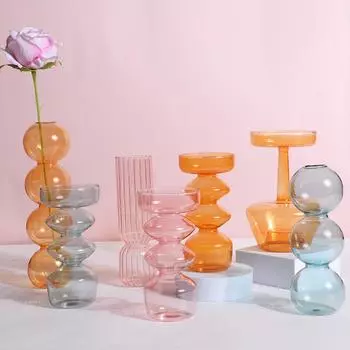 Ins Crystal Ball Bubble Glass Vase Flower Arrangement Hydroponics Ball Glass Art Flower Ware Home Decor Tabletop Glass Vase 03