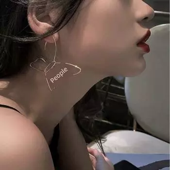 INS Face Slimming Fun Lines Irregular Ear Studs Exaggerated lines butterfly earrings gold pair