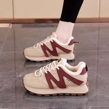 ins Han platform plush dad shoes winter new street shot female student running sneakers FD 35