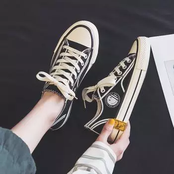 Ins High-Top Canvas Shoes Женская корейская версия 2021 Новые ретро-туфли Harajuku Ulzzang для студентов Tide 35