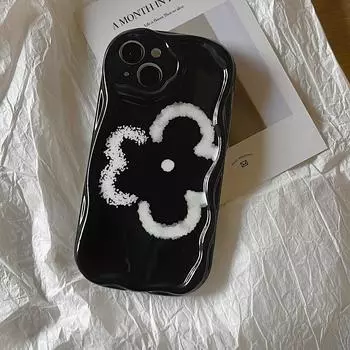 Ins Jane Art Flower Black Imd Нескользящий чехол для Iphone 11 14 Pro Max 13 12 Promax Силиконовый противоударный милый чехол для телефона Conque For iphone 13promax