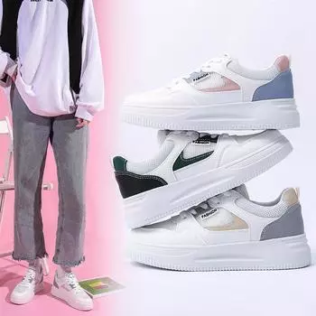 ins Korean version of mesh white shoes for women s 2024 spring new student mesh shoes casual thick-soled breathable board shoes QR665 35