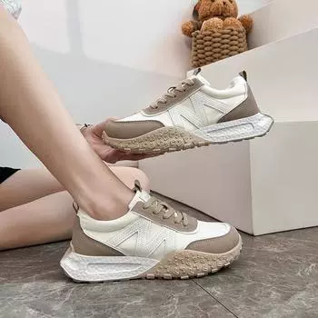 ins Korean version of platform dad shoes 2024 autumn new street shot student running casual sports shoes JCF-2607 35 красный