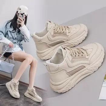 ins Korean version of the new high-top dad shoes for women s 2024 autumn student sports running shoes casual shoes heightening Q030 35