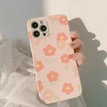 Ins кожаный цветок 3d противоударный чехол для телефона для Iphone 7 8 Plus 12 11 Pro Max Mini X Xr Xs Max мягкий силиконовый милый чехол for iphone X XS