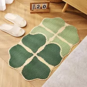 Ins Leaf Molding Напольный коврик Ковер Спальня Дверь Домашний Вход Коврик Для Ног Ванная Комната Туалет Впитывающий Нескользящий Коврик 43x61CM