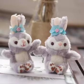 Ins Маленький Кролик Подвеска Плюшевая Игрушка Кукла Милый Маленький Мини Кролик Сумка Подвесной Брелок 14cm