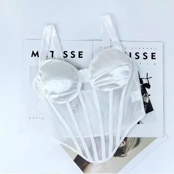 INS Mesh Fishbone Diamond See-Through Camisole M