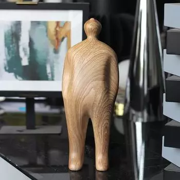 Ins Nordic Style Wood Grain Character Father and Son Ornaments Model Room Living Room Children s Room B&B Art Creative Decorations