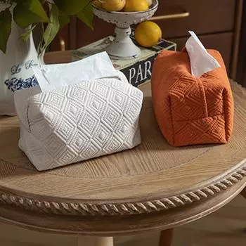 Ins Nordic Texture Tissue Case Napkin Holder For Living Room Table Tissue Boxes Container Home Car Papers Dispenser Holder синий
