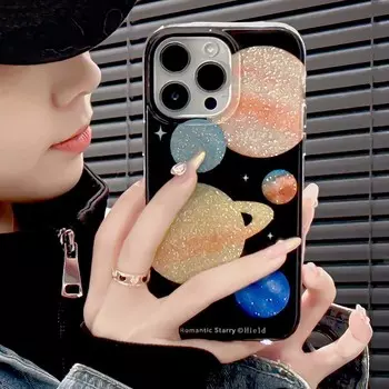 Ins Planet Black Imd Мягкий силиконовый чехол для телефона Iphone 13 12 Pro Max 11 14 Promax Милый мультяшный рельеф крутая задняя крышка Капа For iphone 12