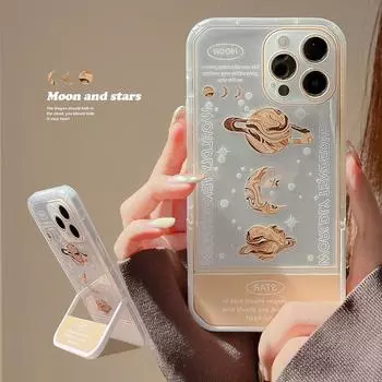 Ins Planet Moon Love мультфильм милый чехол-держатель-подставка для Iphone 14 Pro Max Xr X Xsmax 7 8 Plus 12 13 11 Promax чехол для телефона Conque for iphone XS MAX