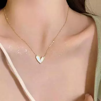 Ins Shell Love Heart кулон ожерелье простой золотой цвет ключицы цепочка ожерелье для женщин ювелирные изделия подарок