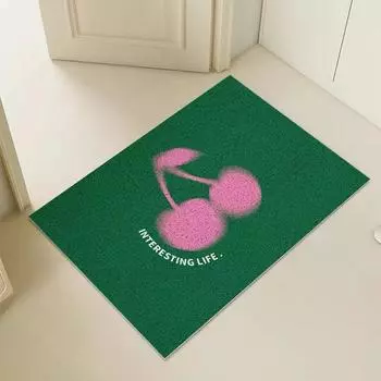 INS Style Cherry Welcome Противоскользящие коврики из ПВХ для пола Входная дверь Коврик для крыльца Коридор Прихожая Домашний декор Ковер для удаления пыли 40x60cm