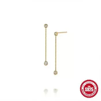 Ins Style S925 Silver Tassel Noble Temperament Women S Simple Versatile Earrings Earrings Earrings 925 Silver