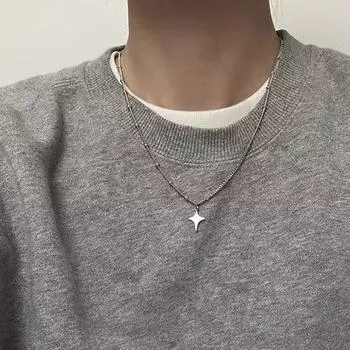 Ins Style Simple Trendy Star Choker ожерелье кулон цепочка на шею свитер цепочка для женщин мужчин ювелирные изделия для вечеринок аксессуары