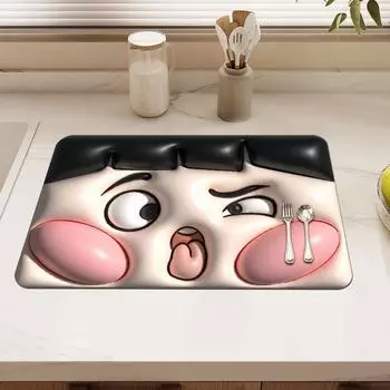 Ins Wind 3D Effect Diatom Mud Cushion Expansion Wind Funny Kitchen Drain Mat Bowl Holder Absorbing Mat 30 * 40cm diatom mud