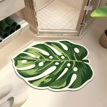 Ins Wind Leaves Diatom Mud Коврики для пола Сильные впитывающие коврики для ванной комнаты Водопоглощение и устойчивость к грязи Простые в уходе коврики для ног в ванной 40*60cm