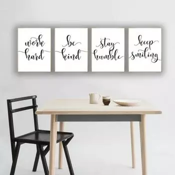Inspirational quotes Poster Hand painted font canvas living room wall decorative painting art 21*30cm No Frame