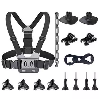 Insta DJI GoPro Sports Camera Universal Accessories Motorcycle Riding Set Helmet Flexible Adhesive Base чёрный
