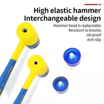 Installation hammer with double head, rubber hammer with rubber handle, removable isolated installation, blow hammer, 25mm-45mm