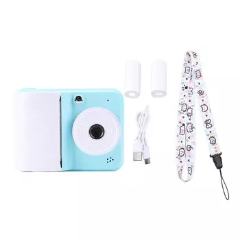 Instant Print Camera 1080P HD Video 48MP Images 2.4 Inch Screen Compact Portable Instant Camera синий