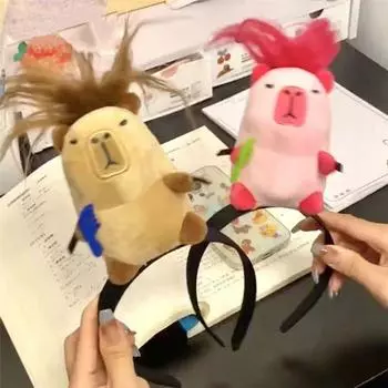 Инструмент для фиксации прически Capybara Hair Band Головной убор Головной убор Мультяшная повязка на голову для мытья лица розовый
