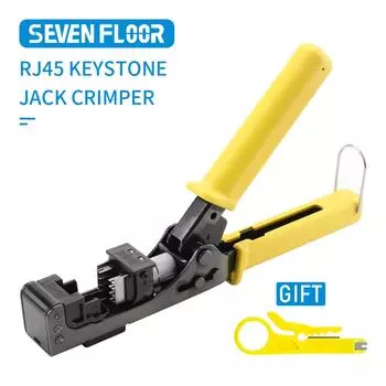 Инструмент для заделки кабеля Keystone Jack 90 градусов, специальный модульный адаптер CAT5/5e и CAT6/6A, 4 пары, быстрозажимной инструмент