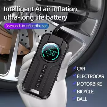 Интеллектуальный 4-в-1 автомобильный аварийный стартер воздушный насос мобильное питание освещение портативный наружный аварийный портативный воздушный компрессор автомобильный шинонасос Basic plug-in чёрный
