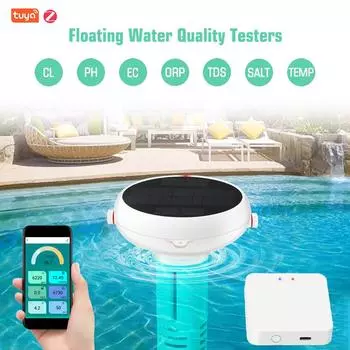 Интеллектуальный измеритель хлора Tuya ZigBee 7 в 1 pH ORP общее количество растворенных твердых веществ соленость температура CL тестер воды в бассейне
