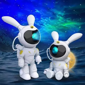 Интеллектуальный проектор Starlight Galaxy, вращающийся проектор звезд туманности, декор с проекцией звездного неба в спальне, милый кролик