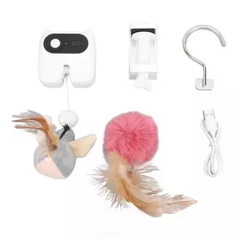 Interactive Cat Plush Toy Indoor Hanging Stretchable Rechargeable Automatic Cat Teaser