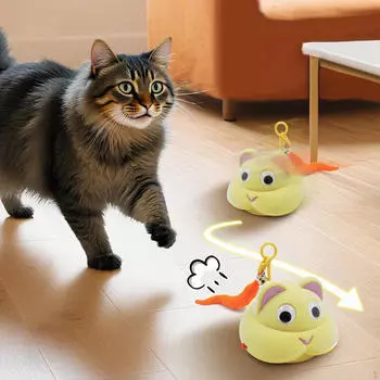 Interactive Cat Toy Activated USB Rechargeable Automatic Moving for Kitten Indoor Outdoor жёлтый