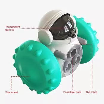 Interactive Dog Treat Leaking Toy For Small Large Dogs Puzzle Tumbler Funny Slow Dispenser Puppy Balance Car Pet Toys Supplies чёрный