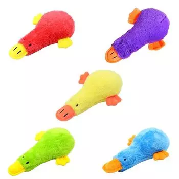 Interactive Stuffed Dog Chew Toys for Dogs Plush Duck Animals Shape Squeak Toy Tree Hollow Design Reducing Boredom Dog Toy зелёный