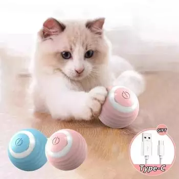 Interactive Toy Smarts Cats Training Toys for Cats Automatic Rolling Accessories Pet Supplies Products Tree Things Home Garden Diameter 4.2cm