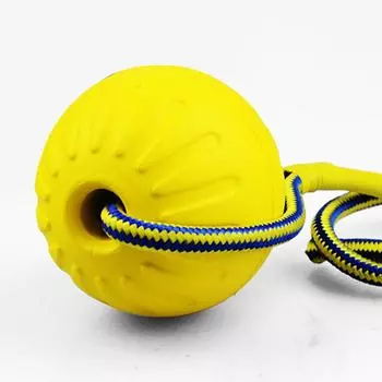 Интерактивная игрушка для собак, мяч с веревкой, прочная игрушка для жевания собак, эластичный плавающий мяч из ЭВА для дрессировки и игры с собаками 3.54inch