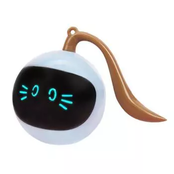 Интерактивная игрушка-мяч для кошек с зарядкой от USB, автоматический катящийся мяч для домашних кошек, игрушка для дрессировки домашних животных, умная электрическая игрушка-дразнилка 4.8cm темно-синий