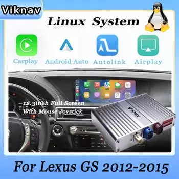 Интерфейсный блок Viknav Linux для Lexus GS 2012-2015, беспроводной Apple CarPlay, поддержка Android Auto, только оригинальный автомобильный экран 12,3 дюйма Linux Interface Box